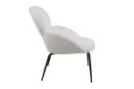 Modern Sherpa Chairs Accent Armchairs for Living Dining Room, Upholstered Chairs with Black Metal Legs, Comfy and Soft Chairs for Bedroom, Cute Vanity