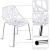 Set of 6 Accent Armless Modern Dining Chairs with Plastic Feet Pads