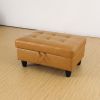 Turmeric Semi PU Synthetic Leather Storage Ottoman