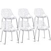Set of 6 Accent Armless Modern Dining Chairs with Plastic Feet Pads