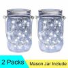 2X Solar Mason Jar Lid Insert Fairy String Light 20 LED Jar Include Garden Decor