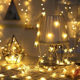 Room layout led lantern flashing string lights starry (Option: Warm white-1.5M10-Battery)